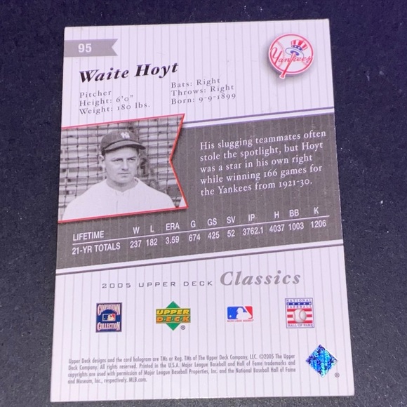 Upper Deck Classics Yogi Berra Phil Rizzuto Waite Hoyt 2005 - Picture 8 of 8